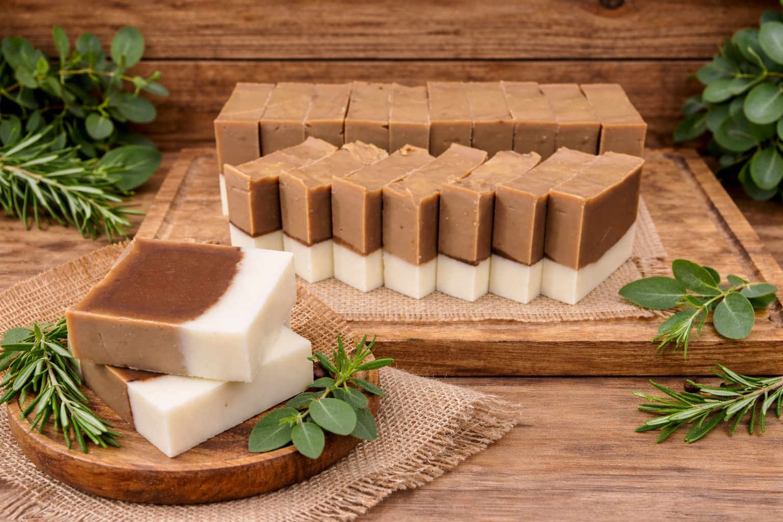 Handcrafted sage and lard soap bars from Credo Farms