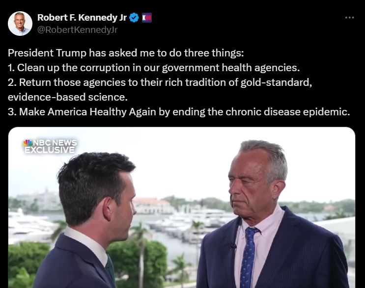 RFK Jr. Trump 2024 Tweet